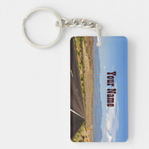 Porte - clé rectangulaire de route de désert porteclés