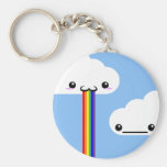 Porte - clé vomissant d'arc-en-ciel de nuage porte-clé