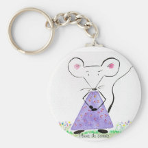 Porte clef Plume de souris au printemps Porte-clé