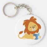 Porte-clés de lion de bande dessinée de lecture porte-clés