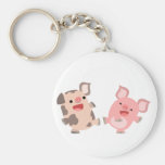 Porte-clés mignon de porcs de bande dessinée de da porte-clés