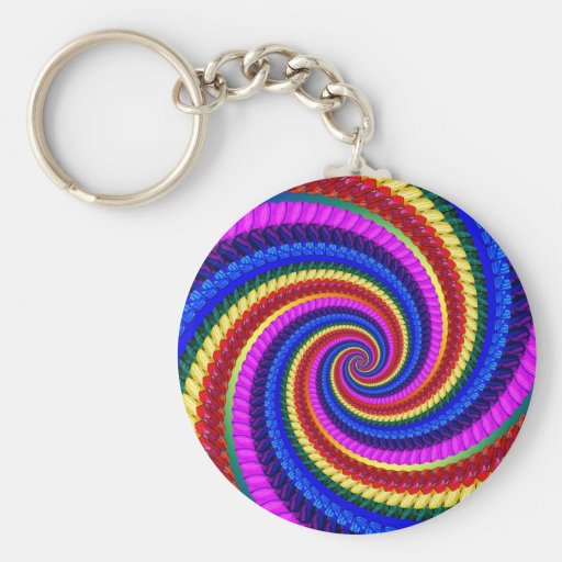 Porte-clés - motif de fractale de remous d'arc-en-