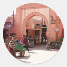 porte de Marrakech la Médina Adhésifs Ronds