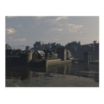 Porte d'eau médiévale de ville cartes postales