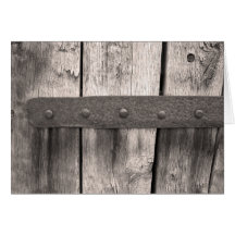 Porte et charnière en bois rustiques carte de vœux