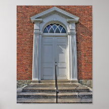 Porte II briques blanches et rouges Posters