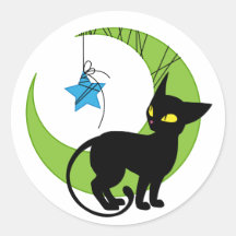Portez malheur à les autocollants de lune de chat
