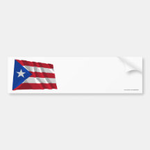 Porto Rico ondulant le drapeau Adhésif Pour Voiture