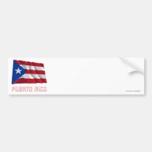 Porto Rico ondulant le drapeau avec le nom Adhésifs Pour Voiture