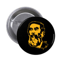 Portrait barbu de Saddam Hussein badges publicitaires