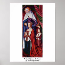 Portrait d'Anne De France par le maître de Moulins Affiche