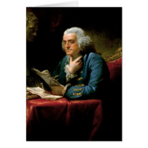 Portrait de Benjamin Franklin Carte