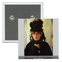 Portrait de Berthe Morisot Badge Avec Épingle