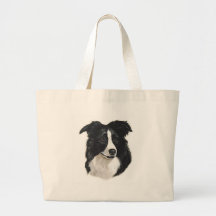 Portrait de border collie sacs de toile