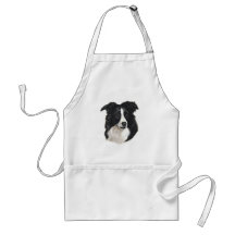 Portrait de border collie tablier