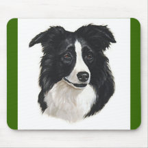 Portrait de border collie tapis de souris