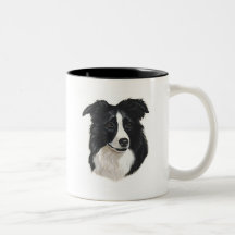 Portrait de border collie tasse à café