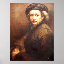 Portrait de copie de Rembrandt sur la toile Posters