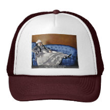 Portrait de femme Manet sur un sofa bleu Casquette