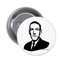 Portrait de HP Lovecraft badges publicitaires