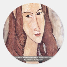 Portrait de Jeanne Hébuterne [chef dans le profil] Autocollant Rond
