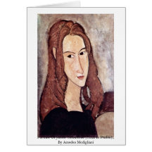 Portrait de Jeanne Hébuterne [chef dans le profil] Carte De Vœux