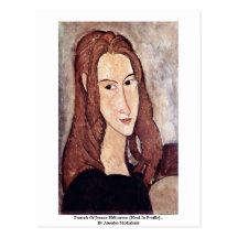 Portrait de Jeanne Hébuterne [chef dans le profil] Cartes Postales