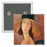 Portrait de Jeanne Hebuterne dans un grand chapeau Badges Avec Agrafe