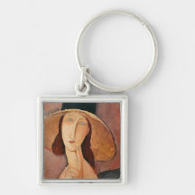 Portrait de Jeanne Hebuterne dans un grand chapeau Porte-clés