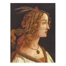 Portrait de jeune Simonetta Vespucci Cartes Postales
