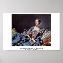 Portrait de Madame de Pompadour Affiches