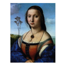 Portrait de Maddalena Doni par Raphael ou Raffaell Carte Postale