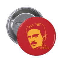 Portrait de Nikola Tesla badges publicitaires