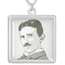 Portrait de Nikola Tesla colliers