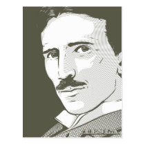Portrait de Nikola Tesla cartes postales