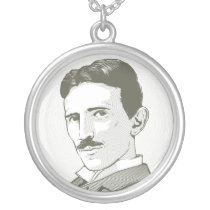 Portrait de Nikola Tesla colliers