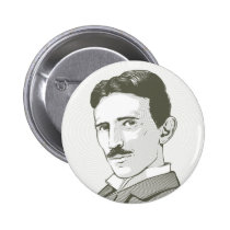 Portrait de Nikola Tesla badges publicitaires