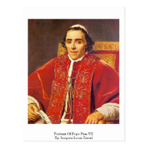 Portrait de pape Pius Vii par Jacques-Louis David Carte Postale