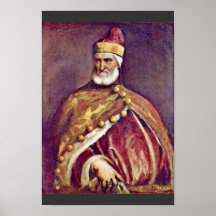 Portrait du doge Andrea Gritti par Tizian Affiche