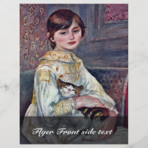 Portrait du Mademoiselle Julie Manet avec le chat Prospectus Customisé