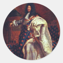 Portrait du Roi français Louis Xiv par Rigaud Hy Adhésifs Ronds