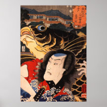 Portrait d'un acteur avec un poisson posters