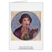 Portrait d'une fille Tondo Carte De Vœux