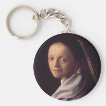 Portrait d'une jeune femme porte-clé