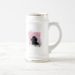 Portrait noir de caniche avec des colibris Stein Tasse À Café