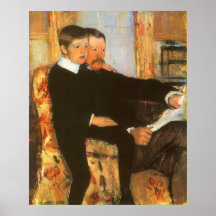 Portrait vintage de famille de père et de fils par affiche
