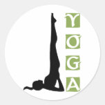 Pose de yoga d'inversion autocollants