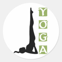 Pose de yoga d'inversion autocollants