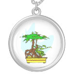 Position sur le pot de jaune de bonsaïs de racine colliers personnalisés