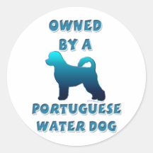 Possédé par un chien d'eau portugais adhésif rond